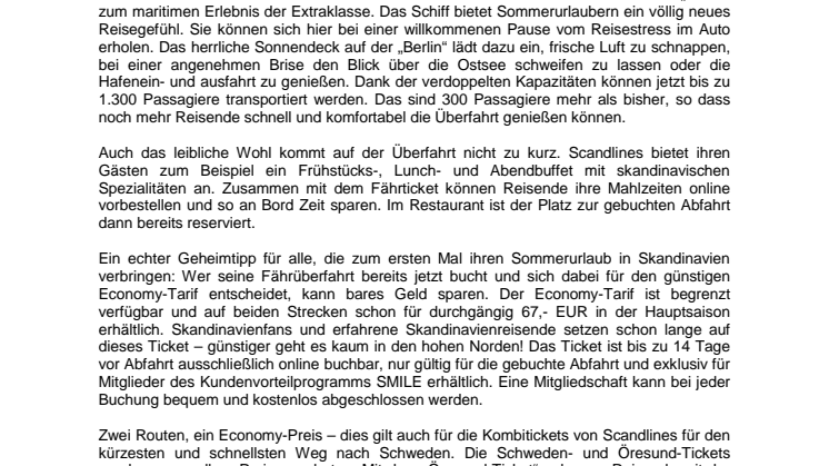 Die Ferienzeit beginnt: Scandlines-Fährtickets vorab kaufen und entspannt in den Skandinavienurlaub starten