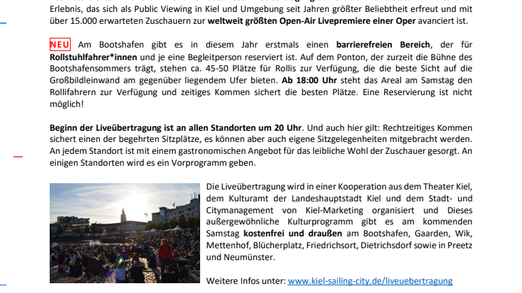 Barrierefreie AIDA-Liveübertragung am 24.08.2019