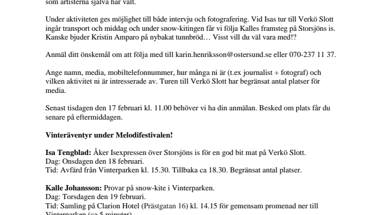 Pressinbjudan: ​Följ med artisterna på vinteräventyr!
