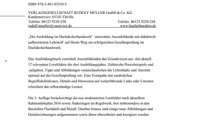 Die Ausbildung im Dachdeckerhandwerk 