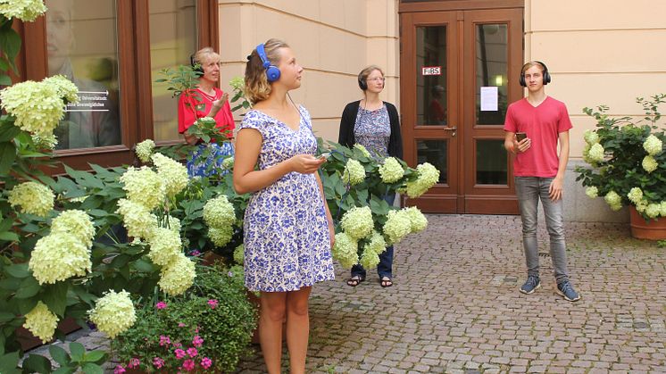 Notenspur-Soundwalk - Standort Erstes Gewandhaus (Station 21 der Leipziger Notenspur) - Foto: Elke Leinhoß