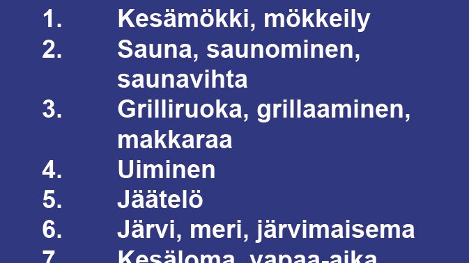 Kesäklassikot top10