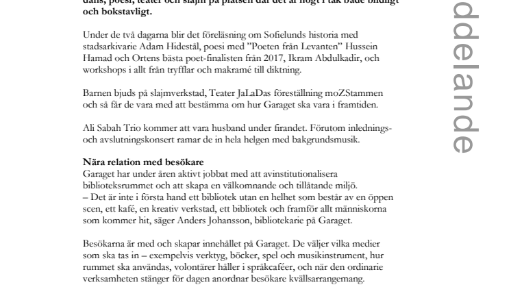Garaget firar tio år som Sofielunds vardagsrum