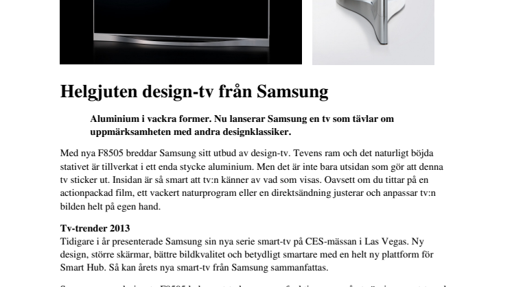 Helgjuten design-tv från Samsung