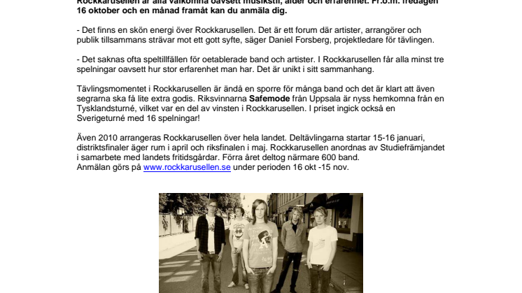 Anmäl dig till Rockkarusellen 2010 