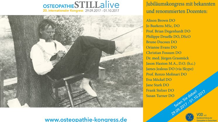 Star-Osteopathen und neueste Osteopathie-Studien / 20. internationaler Osteopathie-Kongress des VOD vom 29.09. – 01.10.2017 in Bad Nauheim 