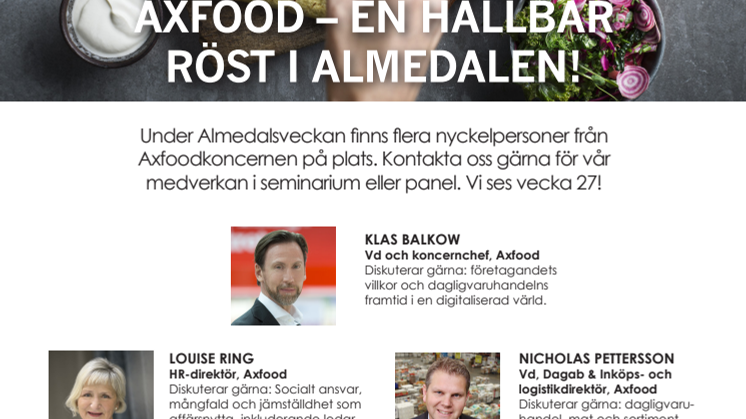 Axfood - en hållbar röst i Almedalen