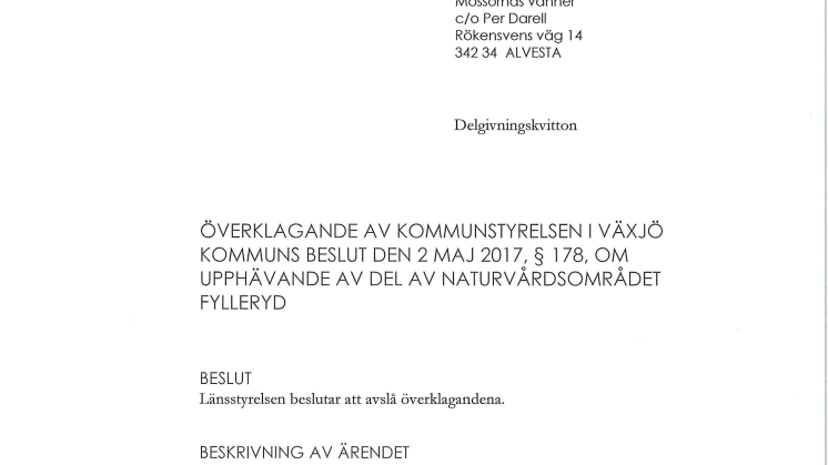 Bilaga Länsstyrelsens beslut