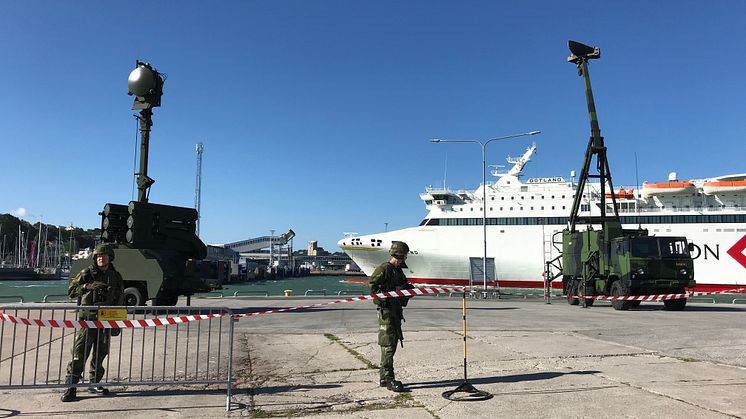 Från och med 1 juli har stridsgruppen på Gotland förstärkt luftvärnsskydd i form av Luftvärnssystem 23. Foto: Tomas Ängshammar/Försvarsmakten