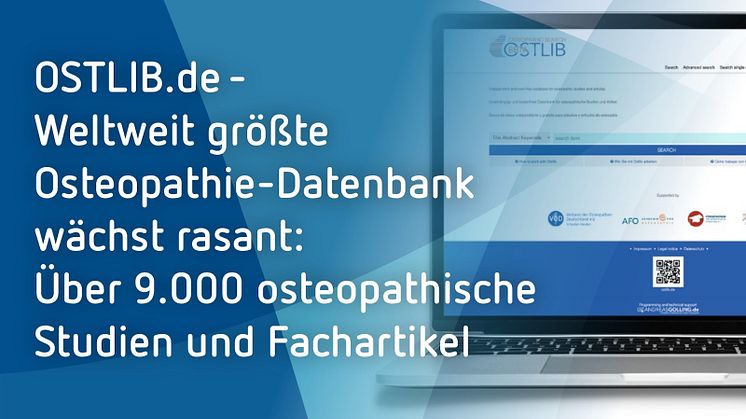 OSTLIB.de: Weltweit größte Osteopathie-Datenbank wächst rasant/Über 9.000 osteopathische Studien und Fachartikel an einem Ort