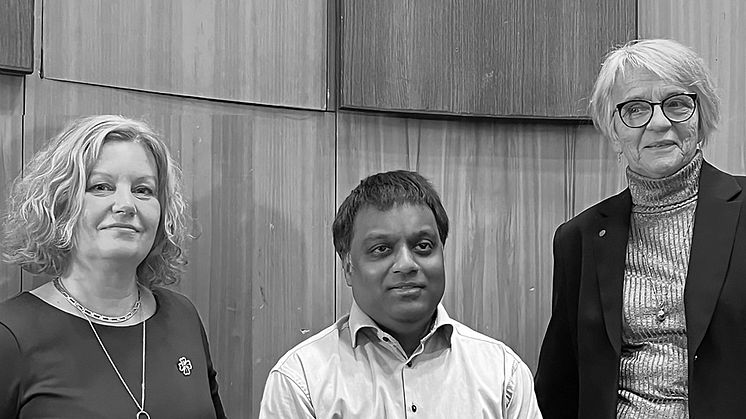 Marika Berglund, Daneil Bergman och Ruth Rahkola ska leda Kommunfullmäktige i denna mandatperiod. Foto: Christer Lindström
