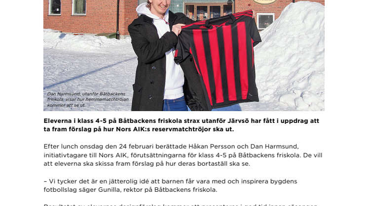 Båtbackens friskola designar fotbollströjor åt Nors AIK