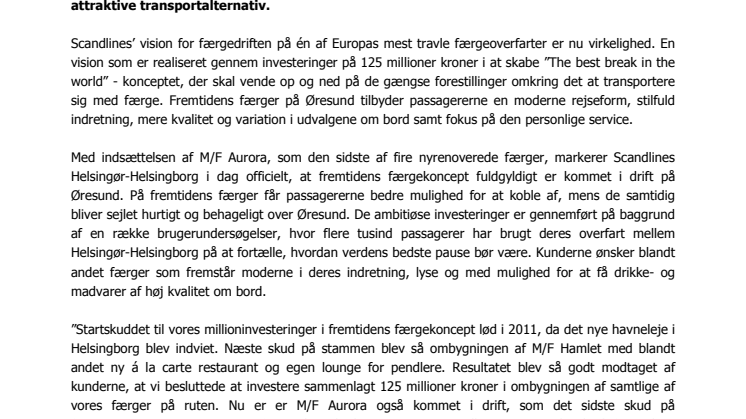 Scandlines søsætter ny æra for færgedriften på Øresund
