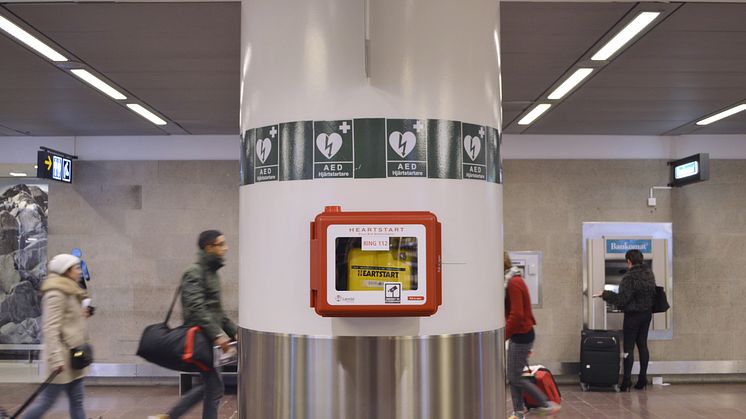 Hjärtstartare på Arlanda som är en hjärtsäker zon.
