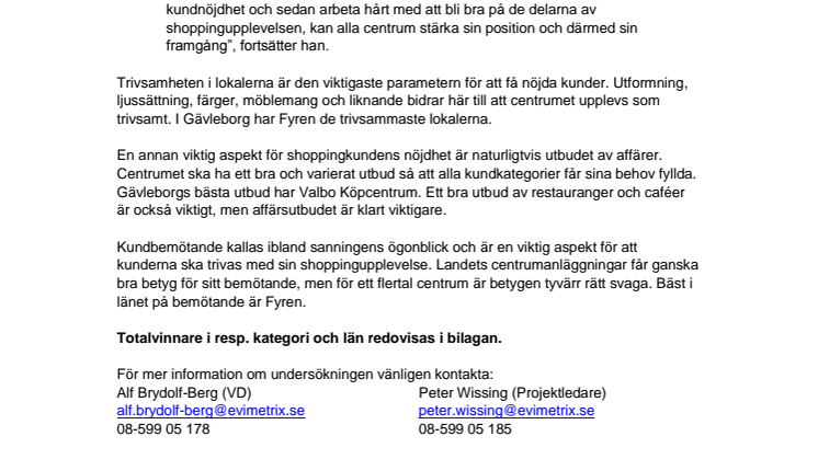 Vad tycker shoppingkunderna i Gävleborgs län