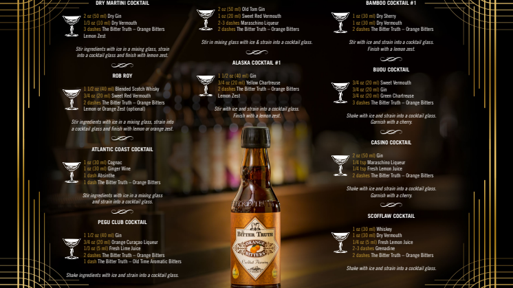 The Bitter Truth Orange Bitters Cocktail Recipes