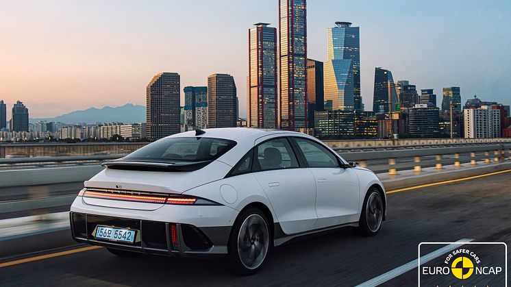 Hyundai IONIQ 6 får full score med fem stjerner i Euro NCAP. Foto: Hyundai Motor Company