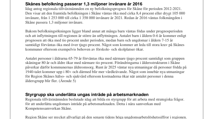 Pressinformation regionala tillväxtnämnden 