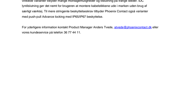 Datastik til industrielle applikationer
