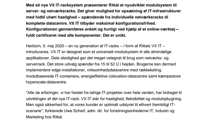 Det nye IT-racksystem fra Rittal er ankommet! Verdens hurtigste IT-rack