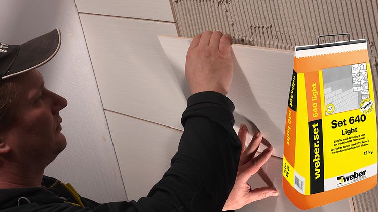 weberset 640 light är ett smidigt och flexibelt lättfix för de flesta golv-/väggplattor