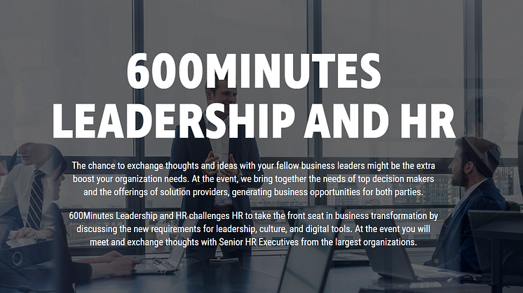 TNG medverkar på 600 minutes Leadership and HR i Stockholm 