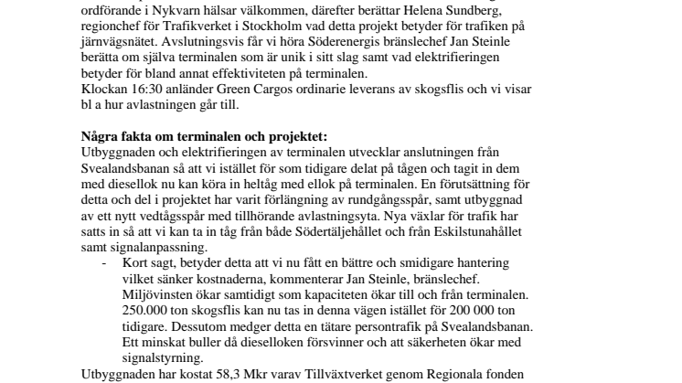 Pressinbjudan: Välkommen till nyinvigning av Nykvarns bränsleterminal