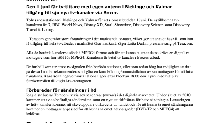 Sju nya tv-kanaler i Blekinge och Kalmar till sommaren