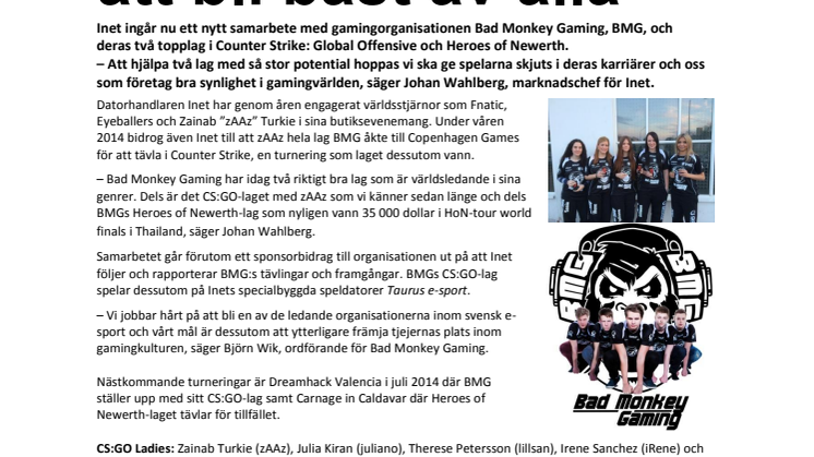 ”De har potential att bli bäst av alla” – Samarbete med Bad Monkey Gaming CS:GO & HoN