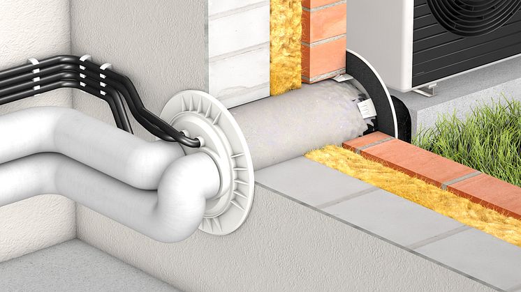 Die DOYMAfix® HP/O ist die erste professionelle oberirdische Durchführung für Luft-Wasser-Wärmepumpen am Markt - sie ist gasdicht und für die Installation im Schutzbereich bei R290 zugelassen
