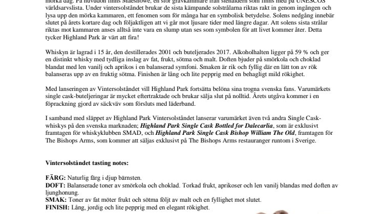 HIGHLAND PARK SLÄPPER SINGLE CASK BARA FÖR SVERIGE