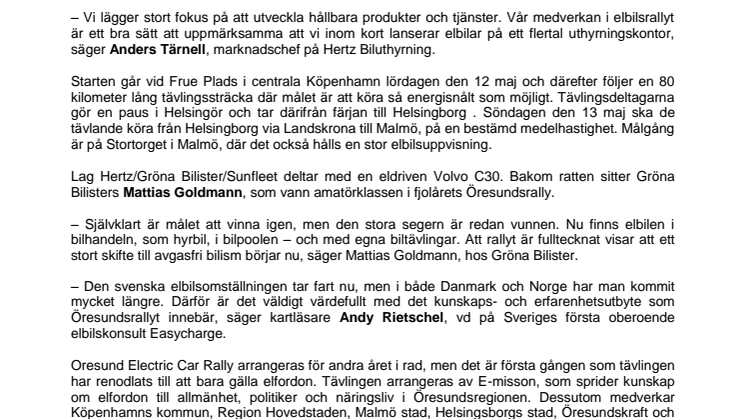 Hertz och Gröna Bilister i Öresunds elbilsrally: We're in it to win it!