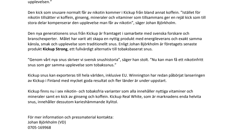 EU kan inte stoppa nytt svenskt snus!