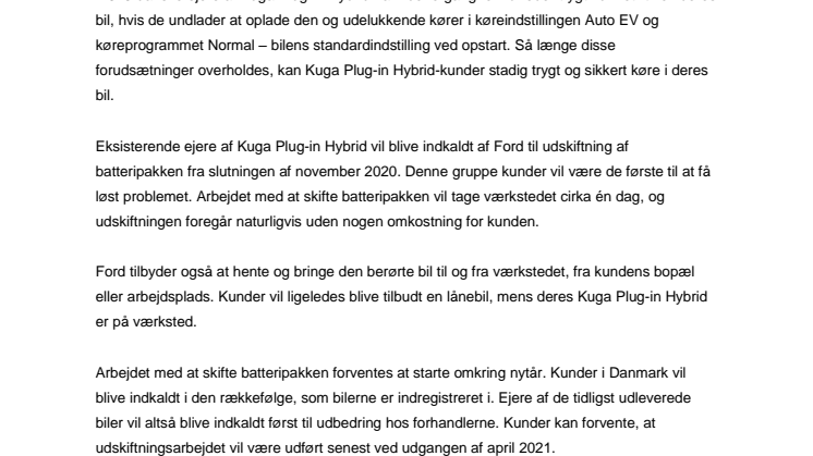 Bilag: Ford har løsning klar til Kuga Plug-in Hybrid – og prissikrer kunder