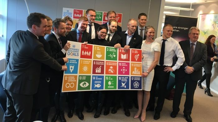 Ocean Action Platform was lauched at Cermaq head office. Minister of Trade and Industry Mr. Torbjørn Røe Isakasen no three from left. 