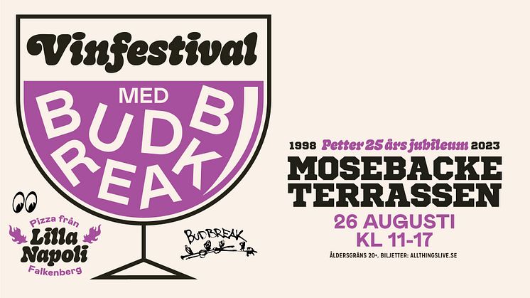 Vinfestivalen gästar Petters 25årsjubileum den 26 augusti