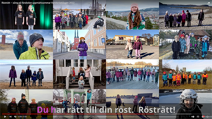 Inför firandet av Världsröstdagen släpps signaturmelodin som karaokeversion med sjungande barn från de medverkande regionerna i Rösträtt – sång på förskolan.