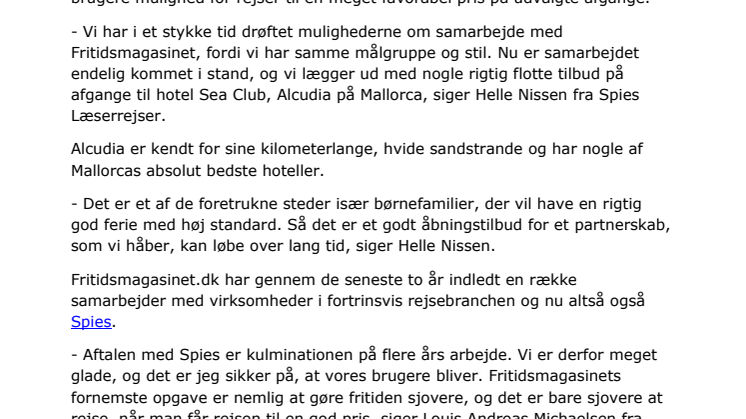 Spar 2.300 på din rejse til Mallorca med Spies