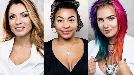 Alexandra Pascalidou, Fanna Ndow Norrby och Linnéa Claeson är alla goodwillambassadörer för Kvinna till Kvinna.