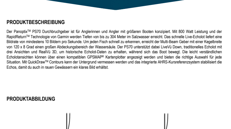Datenblatt Garmin Panoptix PS70