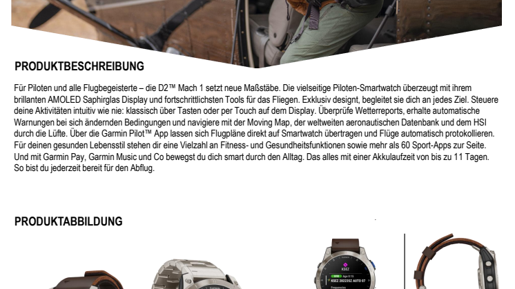 Datenblatt Garmin D2 Mach 1