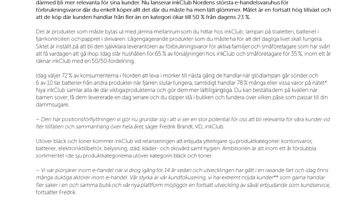 Från bläck till mycket mer: inkClub lanserar e-handelsvaruhus för förbrukningsvaror