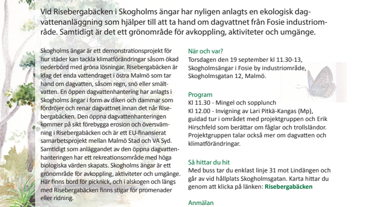 Invigning Skogholms ängar - inbjudan och program