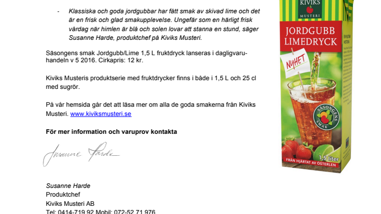 Säsongens Smak är Jordgubb/Lime