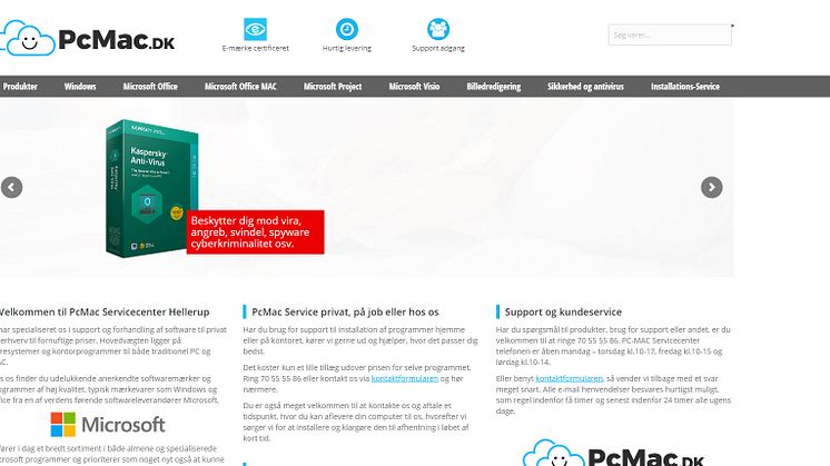 Billede af pcmac hjemmeside