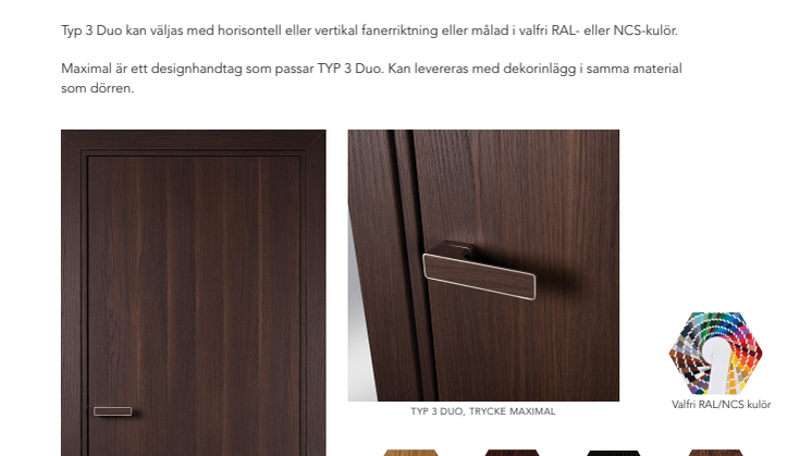 Design innerdörr från Ekstrands - TYP 3 DUO