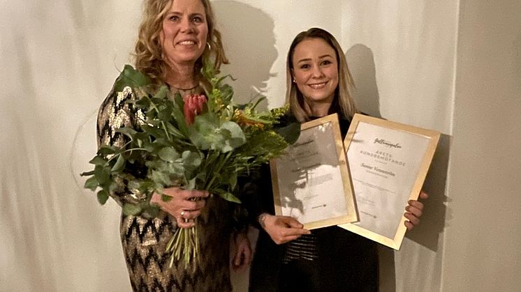 Butiksmedarbetare Lena Johansson tillsammans med Sanne Vennström, ägare av butiken Jeansgruvan.