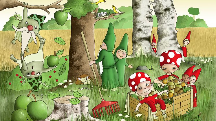 En av bilderna från "Lill-Nisses nya kompisar", illustrerad av Erica Nilsson