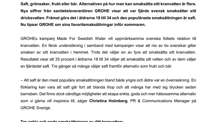 Så smaksätter svenskarna sitt kranvatten