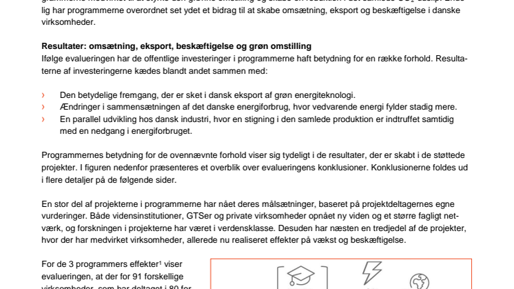 Faktaark om evalueringen af energiforskningsprogrammerne